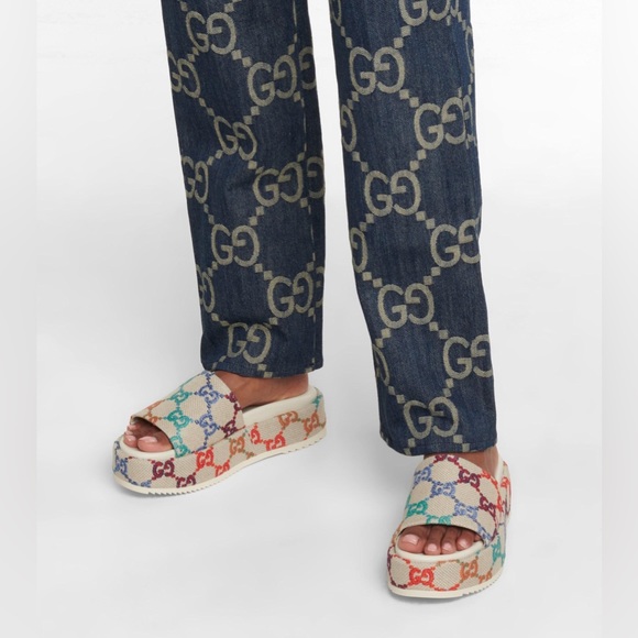 Shoes - Women’s multicolor GG slide sandal